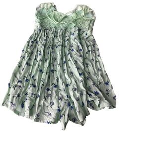 Rue21 Womens Medium Mint Green Floral Smocked Romper Spaghetti Strap